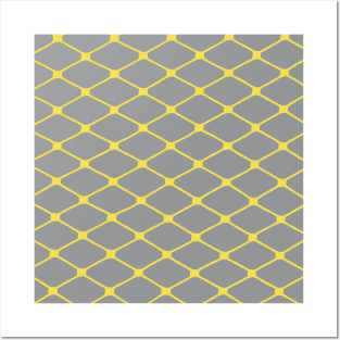 Fishnets in Illuminating Yellow on Ultimate Gray Background Posters and Art